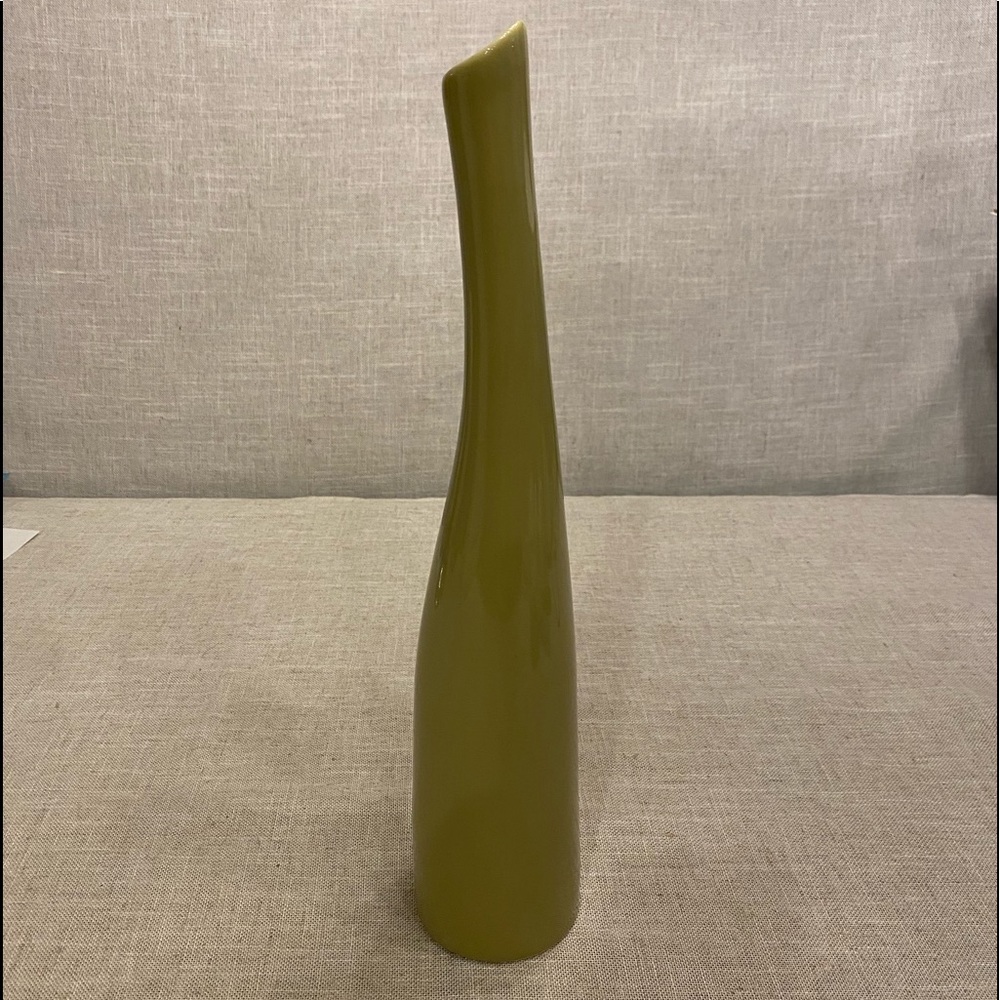 Torre & Tagus ceramic green tall bud vase.